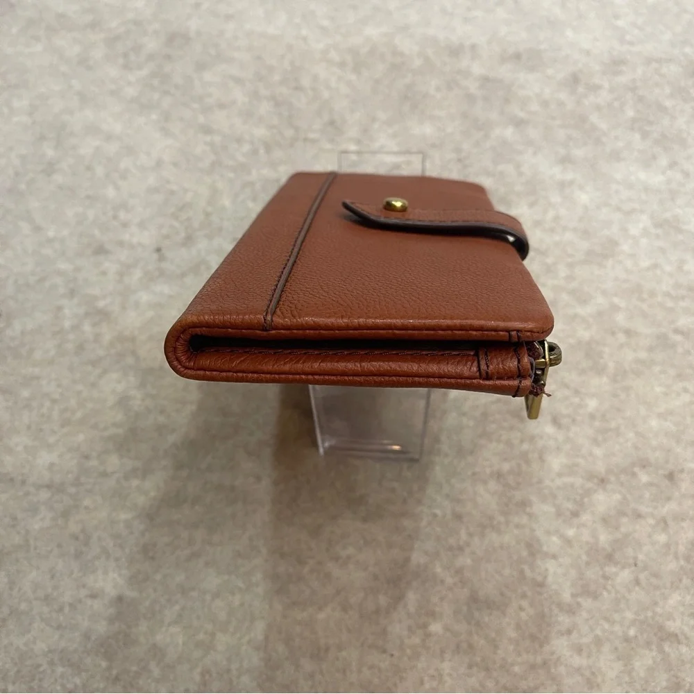 Fossil Lainie Multifunction Brown Pebbled Leather Long Wallet